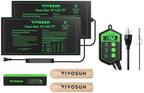 VIVOSUN 2 Pack Durable Waterproof Seedling Heat Mat Warm Hydroponic Heating Pad 10’’ x 20.75’’ and Digital Heat Mat Thermostat Temperature Controller 40–108 ºF for Reptiles, Seedlings, Germination by VIVOSUN