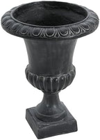 Christopher Knight Home Koma Patio Urn Planter, Mid-Century Modern Urn, Large Garden Pot, Floral Relief Design, MGO Outdoor Planter, Flower Urn with Drainage Hole for Backyard, Antique Black - Image 7