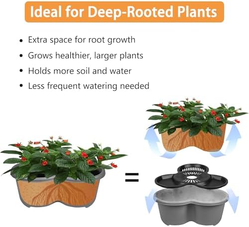 VECELO 7 Tier Vertical Garden Planter, Self Watering Stackable Planters with Wheels for Strawberries, Herbs, Flowers, Vegetables, Dark Gray - Image 6