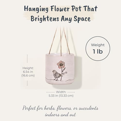 Blue Sky Ceramic Hanging Amarosa 6.5" Flower Pot, Multi Color - Image 3