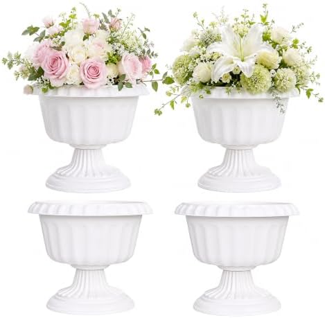 Urn Planter, 9.7 Inch Tall Classic Plastic Flower Pot by masiunoz
