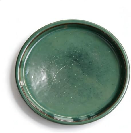 Ceramic Plant Saucer, 13.8 inch, Green by krayceSerenya