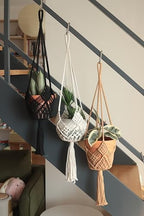 Hanging Planter with Patterns,4Packs Macrame Plant Hangers Indoor Macrame for up to 8 inch Pot Crochet Boho Plant Hanger Holder for Indoor Outdoor with 4S Shaped Stainless Steel Hooks (4colors) - Image 4