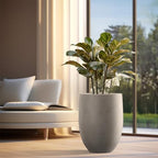 Kante 21.7" Tall Concrete Planter, Weathered Floor Pot, Indoor and Outdoor - Image 5