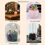 rockcloud Natural Raw Flourite Taper Tea Light Candle Holder - Image 4