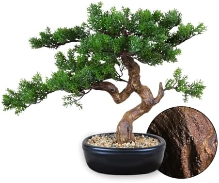 Artificial Bonsai Tree 16" Tall with Realistic Wood and Ceramic Pot, Fake Plants for Home, Bedroom and Office Desk, Japanese Decor by Unknown