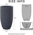Kante Small Round Tapered Charcoal Concrete Planter 24" Tall, Outdoor - Image 2