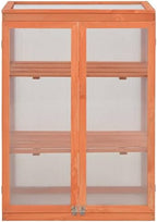 Wooden Portable Greenhouse, Garden Greenhouse Raised Flower Planter with 2 Shelves and 2 Doors, Garden Portable Mini Greenhouse Cabinet for Outdoor Indoor Use 29.5"x18.5"x42.9" - Image 2