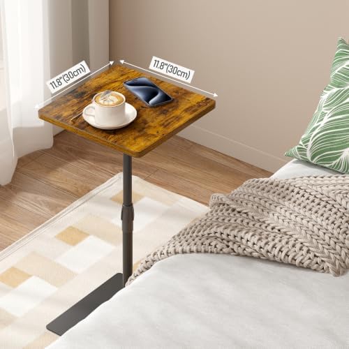 TUTOTAK Tall Side Table, Wide Top End Table, Adjustable Height Drink Table - Image 5