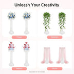 2PCS Columns and Pillars, Wedding Roman Column Wedding Landscaping Plastic Roman Pillar Artistic Roman Column Statue Party Flowerpot Holder for Wedding Event Party Decor (2Pcs Ornate Column) - Image 4