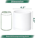 D'vine Dev 4-Pack White Plastic Planters with Saucers, 4.5 in, 74-Z-F-2 - Image 2