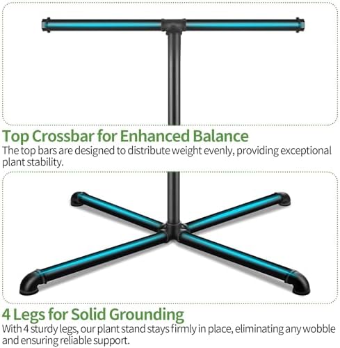 Plant Hanger Indoor, Hanging Plant Stand Heavy Duty Metal Standing Plant Hanger with 4 Hooks Hanging Plant Holder Hanging Planter for Indoor Plants Bedroom Living Room Balcony - Image 5