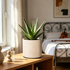 8 Inch Resin Plant Pots with Drainage Hole Round Decorative Flower Planter - Image 4
