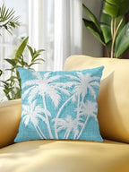 Tropical Palm Tree 16x16 Waterproof Outdoor Throw Pillow with Insert, Vintage Aqua Exotic Botanical Plants Patio Decorative Cushion for Outdoor Furniture, Balcony Porch Garden Chair Pillow, 1 Pack - Image 2