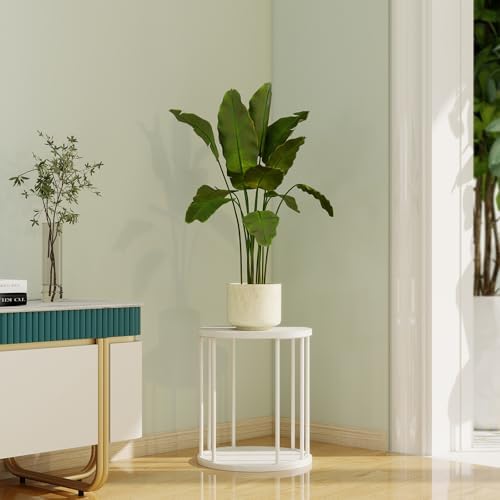 Plant Stand Indoor,small plant stool,Flower Pot Corner stand holder,Mid Century Heavy Duty Metal Tall Home Decor,Modern Round End Table,Small Rustic Display Stand for Living Room,Bedroom (White,3 Packs) - Image 6