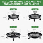 2 Pack Metal Plant Caddy With Wheels 16 Inch Black, Round Rolling Heavy Duty Plant Dolly, Heavy Plant Pot Mover Outdoors or Indoors, The Metal Wheel Can Rotate 360 Degrees or Lockable. - Image 2