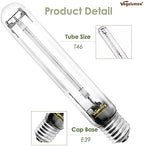 2-Pack 600 Watt Hydroponic High Pressure Sodium HPS Grow Light Bulb Lamp,High PAR Enhanced Red and Orange Spectrum, CCT 2100K, Ultra Bright 90,000 Lumens,E39 Base - Image 6