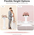 4PCS Wedding Roman Columns and Pillars, White Plastic Wedding Pillars Columns Event Decoration Roman Pillars Greek Columns Pedestal for Wedding Party Event 10.63 x 10.63 x 34.65 in (4PCS) - Image 6
