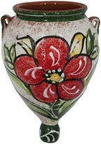 Spanish Hand-Painted Wall Orza Flower Pot, Green Design by CactusCanyonCeramics
