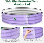 Kesfitt Round Raised Garden Bed, 4x4x1 FT Galvanized Steel Metal Garden Bed, Open-Bottom Design, 12-Inch Deep Outdoor Raised Garden Bed for Vegetables & Herbs, Lavender Purple - Image 5