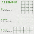 3 Pack 58" Square Tomato Cages for Garden - Large Tomato Trellis Stakes - Image 3