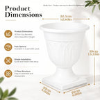 Planters Outdoor Large Resin Urn 2 Pack 15.3 Inch Classic - Image 5