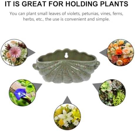 Milisten Ceramic Wall Planter Shell Shape Hanging Flower Pots for Succulent Indoor Outdoor Mount Flower Holder with Drainage Hole - Image 6