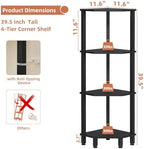 YUFAM 4-Tier Corner Shelf, Black - Image 2
