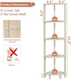 YUFAM 5-Tier Corner Shelf, Grey White - Image 2