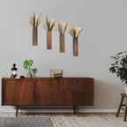 Wall Vase Set of 4 – Wooden Hanging Vases with Pampas Grass & Eucalyptus Dried Flowers – Modern Farmhouse Home Decor for Living Room, Entryway, Bathroom, Hallway & Dining Room - Image 5