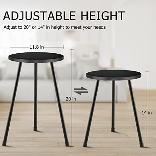 KINNARY Tall Plant Stand, Mid Century Wood Indoor Plant Stand Black Plant Table for Flower Pots, Metal Plant Holder, Modern Home Decor Small Round Side End Table (11.8"x20") - Image 3
