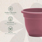 Bloem Ariana 16" Plastic Self-Watering Planter, Dusty Rose, 2-Pack - Image 3