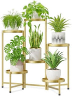 iDavosic.ly 6 Tier Large Plant Stand Indoor Outdoor, 10 In Wide Tray, Gold by iDavosicly