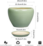 Ceramicfor Ceramic Planter Pot, 10 Inch Plant Pot, Reactive Green - Image 3
