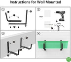 HFHOME 4 PCS Adjustable Planter Box Brackets (6 to 12.5 in), Universal Window Box Brackets, Heavy Duty Metal Flower Box Wall Mounting Hooks for Balcony, Fences, Patio, and Garden - Black - Image 4