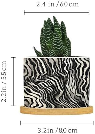 in Beige Ceramic Planters Black White Zebra Print Planters for Outdoor Plants with Drainage Holes and Saucers Pot for Outdoor Garden Home Plant - Image 2