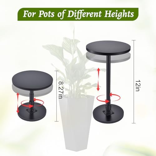 Adjustable Height Plant Risers for Inside & Outdoor Pots - Universal 7.5-12" Large Planter Insert with 6/8/10" Base | Square/Round Pot Elevator - Image 3