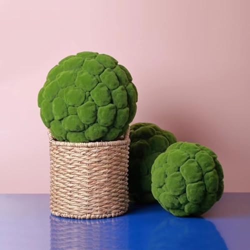Round Faux Moss Balls Outdoor Dia 16in, Green Grass Plant Ball Spheres, Topiary Ball Artificial Outdoor, Artificial Grass Pendant Ceiling, Garden Spheres Decorative - Image 2