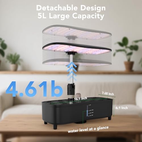 Sondiko Hydroponics Growing System Kit with Atomization Technology, Indoor Garden kit with 48W LED Grow Light, Quiet Water Pump, Automatic Timer, Height Adjustable, 5L Large Tank Plant Germination Kit - Image 6