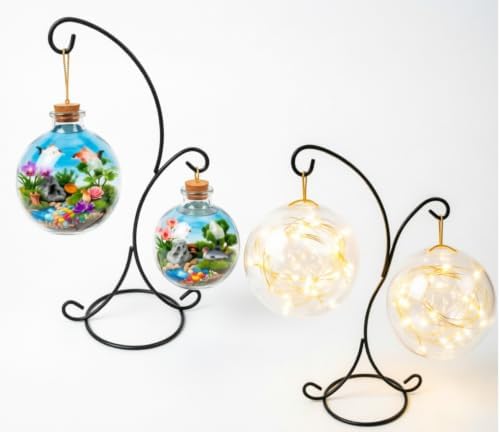 14.2 Inches Tall Iron Ornament Display Stand with Double Hooks, 【6 Pack】, Black Pothook Stand, Tabletop Ornament Hanger for Hanging Air Plants, Glass Terrariums, Planters, Pictures & Globes, Sturdy Balanced Tabletop Decor for Home Office Party Wedding ... - Image 6