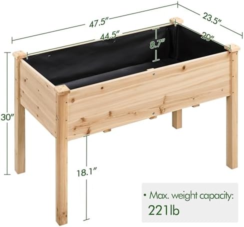 Yaheetech Raised Garden Bed 1Pcs Elevated Wood Planter Box Outdoor, Wood - Image 2