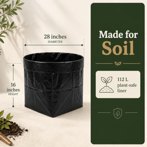 Half Barrel Planter Liner (Twin Pack) – Horticultural Liner Bag for Wine & Whiskey Barrel Planters – Fits 25–29 in Diameter Planters– 100 Micron UV-Resistant - Barrel Planter Not Included - Image 3
