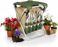 PICNIC TIME Garden Kneeler and Seat, Folding Gardening Bench, Portable Garden Stool and Kneeler with Detachable Tote Organizer for Weeding & Yard Work (Olive Green with Beige Accents) by PicnicTimeFamilyofBrands