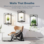 Shineled Wall Plant Holder, Indoor Plants Holders with Remote Grow Lights, Plant Shelves Hanging Planters, Framed Plants Holder for Living Room, 2 Pack - Image 3