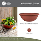 The HC Companies Garden Bowl Shallow Garden Bowl, 15.5 Inch, Clay, 2-Pack - Image 2