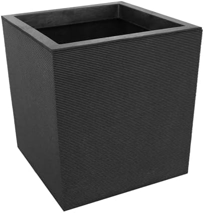 Tierra Verde Self-Watering Planter, Citadel Horizon, 13.5"x14", Black by TierraVerde