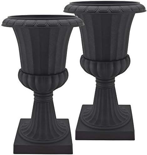 Arcadia Garden Products PL51BK-2 Deluxe Plastic Urn(Pack of 2), Black by Unknown