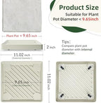 REDHUGO 2PCS Square Plant Caddy with Hidden Wheels, Heavy Duty Rolling Plant Stand Caddy with Wheels, Pot Base for Indoor Outdoor, Beige, 11 inches - Image 2