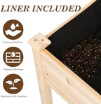 Raised Garden Bed with Legs, 48x24x30 inch Wood Elevated Planter with Protective Liner for Vegetable Flower Herb, Outdoor Planter Box Kit for Balcony Patio Backyard, Natural - Image 5