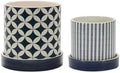 Maykoosh Decorative Planters Set of 2 - Geometric Ceramic Pots with Saucers - Indoor Flower Planters by Maykoosh